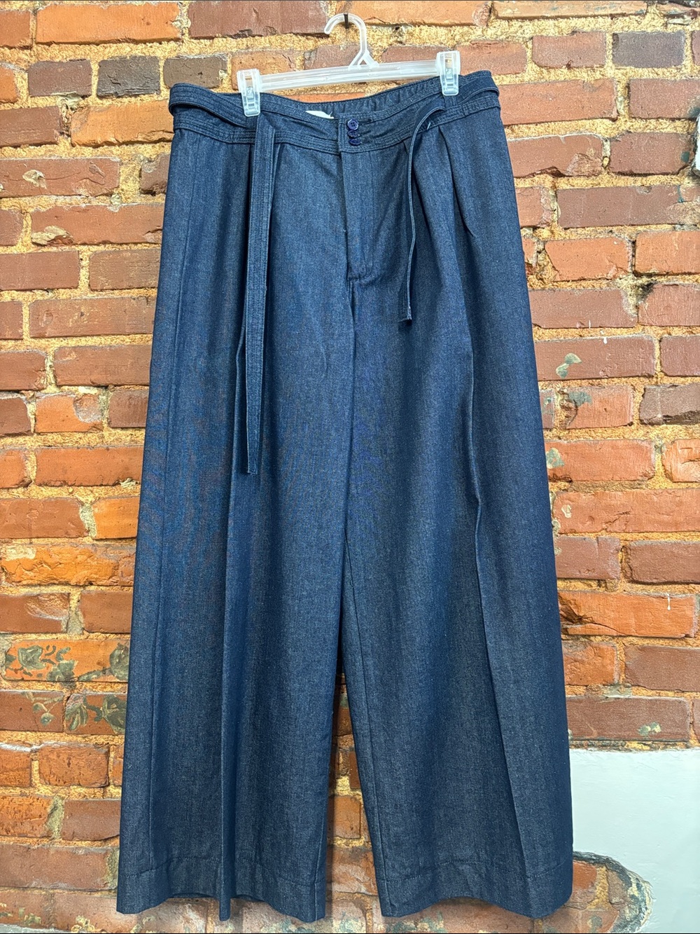 Vintage Y2K High-Waist Wide Leg Denim Trousers - Dark Wash Size 15 (16) Womens